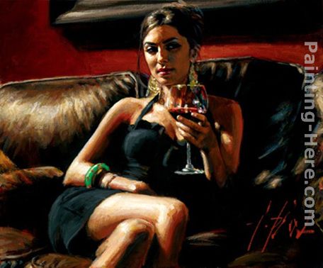 Red on Red V painting - Fabian Perez Red on Red V art painting